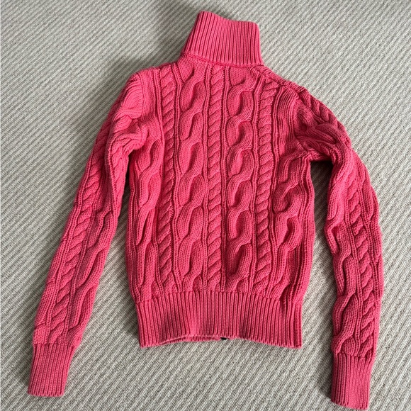 Ralph Lauren Coral Cable Knit Turtleneck Sweater - Picture 3 of 3